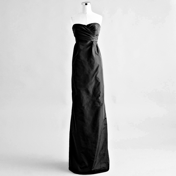๐ NEW 4 JCrew Silk Taffeta Prom bridesmaid Black Formal Dress Long Small Maxi - Picture 2 of 7